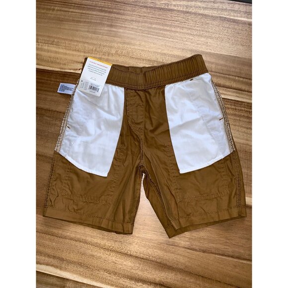 Cat & Jack Boys Cargo Shorts Brown Elastic Waist Drawstring Pockets 100% Cotton - Picture 5 of 9